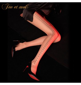 FEE ET MOI Graduated Scale Hollow Waist High Stocking (Skin Color)